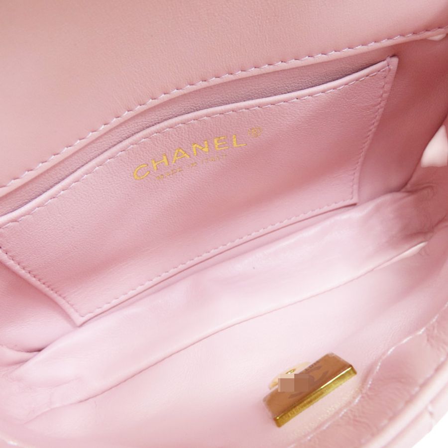 粉色 菱格紋 羊皮 愛心鍊帶 肩背包 金釦【CHANEL 香奈兒】 AS3456-4
