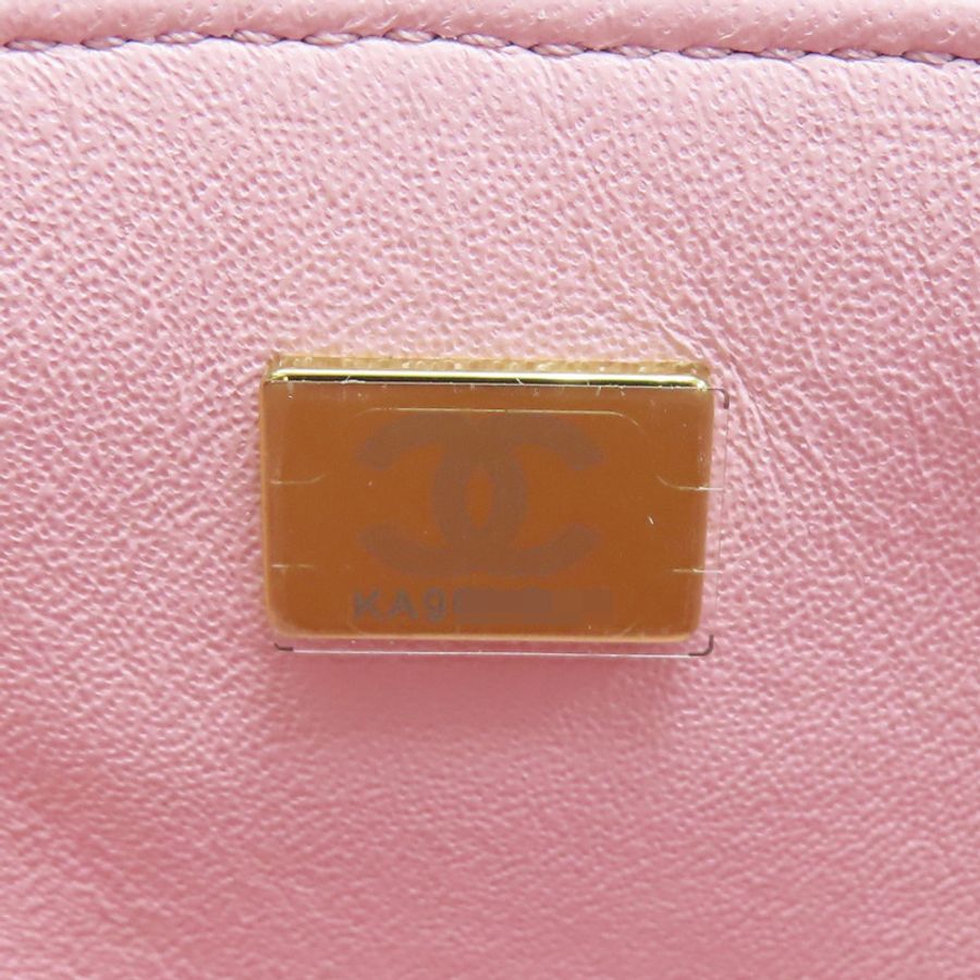 粉色 菱格紋 羊皮 Vanity Case 化妝箱 肩背包 金釦【CHANEL 香奈兒】 AS1626-6