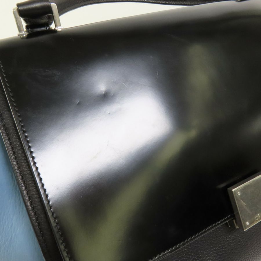 CELINE 牛皮皮革Trapeze銀扣手挽肩背兩用袋-15