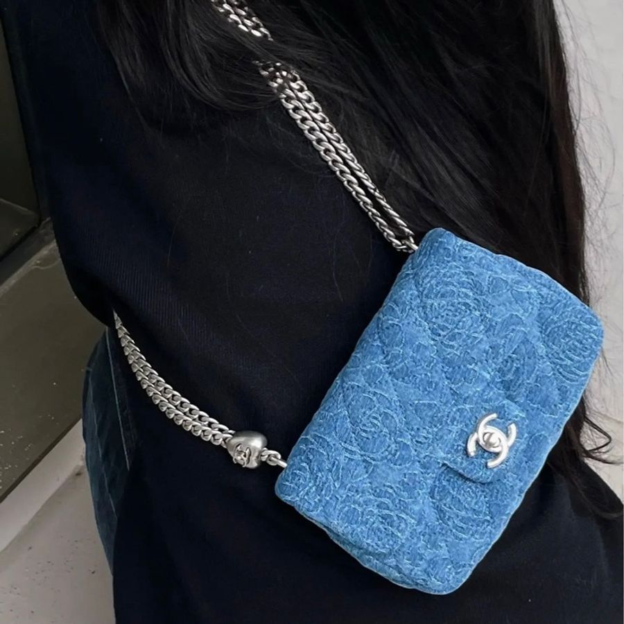 Chanel 23p MiniCf牛仔愛心調節扣大方胖 #已絕版收藏款 #全配全新帶膜-1