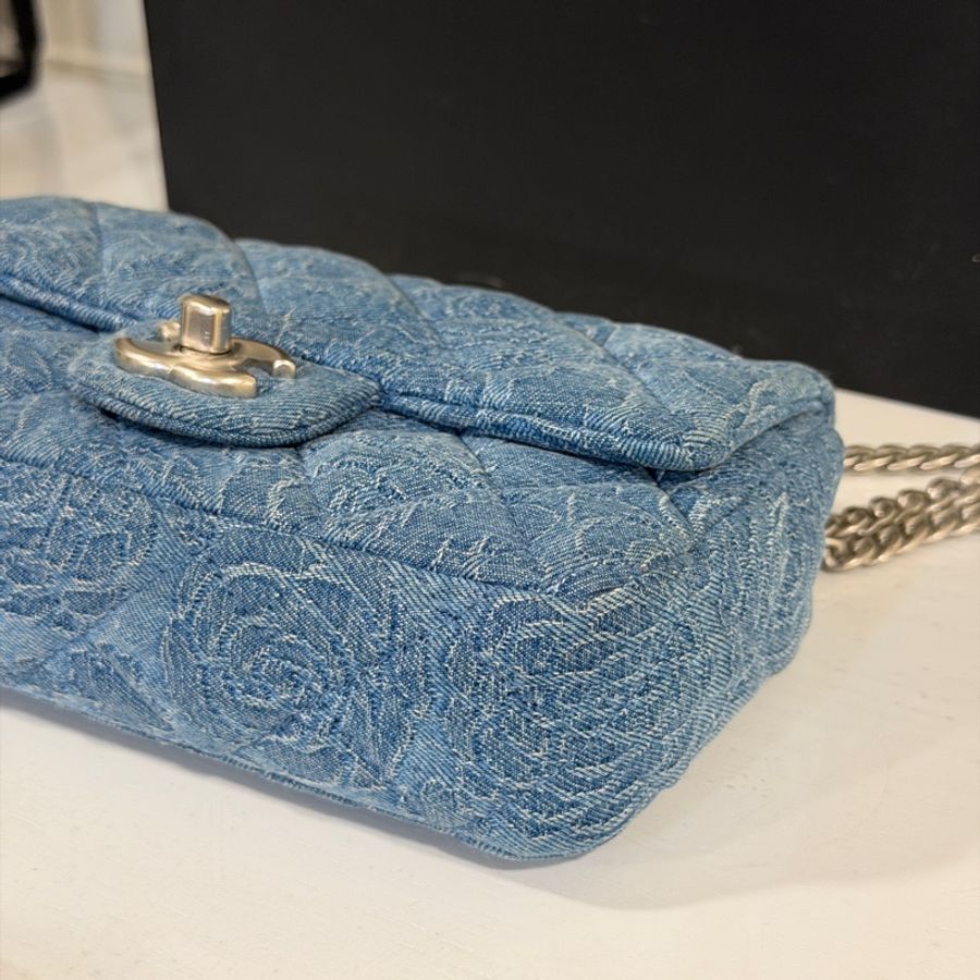 Chanel 23p MiniCf牛仔愛心調節扣大方胖 #已絕版收藏款 #全配全新帶膜-14