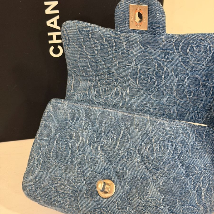 Chanel 23p MiniCf牛仔愛心調節扣大方胖 #已絕版收藏款 #全配全新帶膜-18