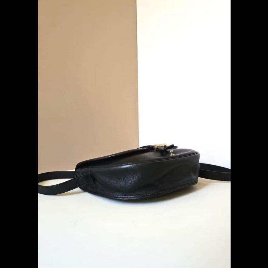 【LA LUNE】中古二手包 Dior Bobby黑金色馬鞍包 單肩包 側背包 斜背包 手袋-7