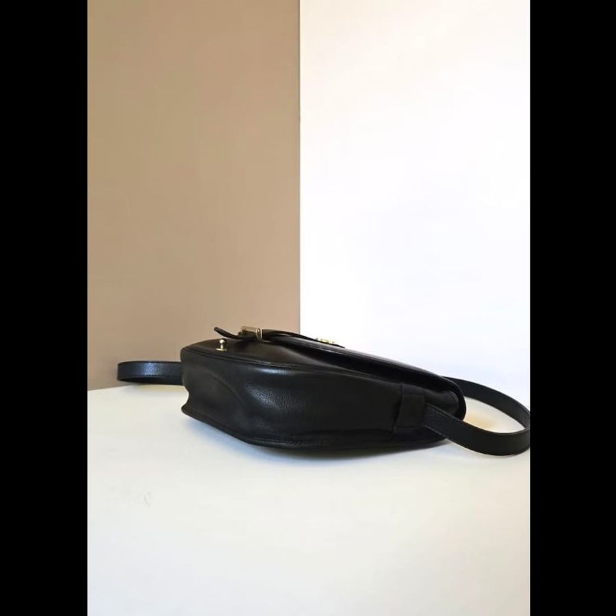 【LA LUNE】中古二手包 Dior Bobby黑金色馬鞍包 單肩包 側背包 斜背包 手袋-8
