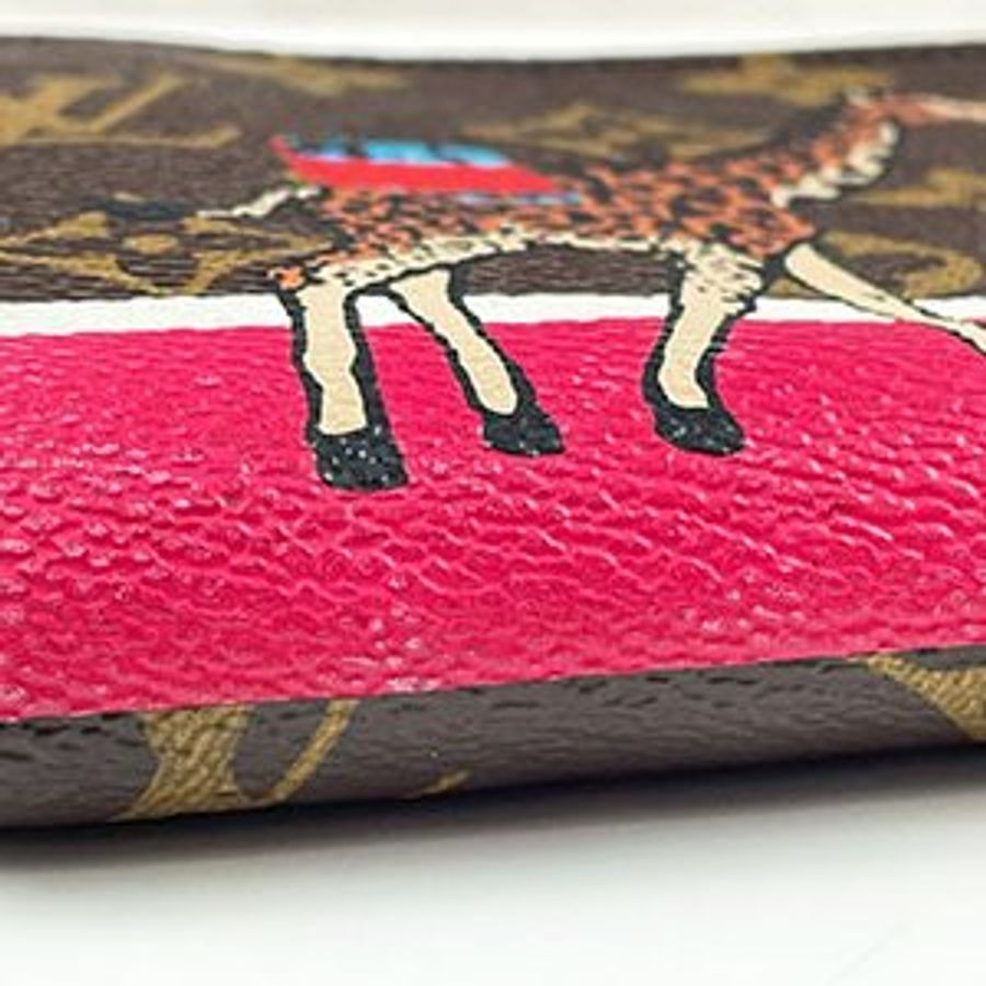 *奢華大道國際精品*【L3302】LV原花/桃粉色限量長頸鹿ZIPPY ㄇ字拉鍊長夾 M62085-10