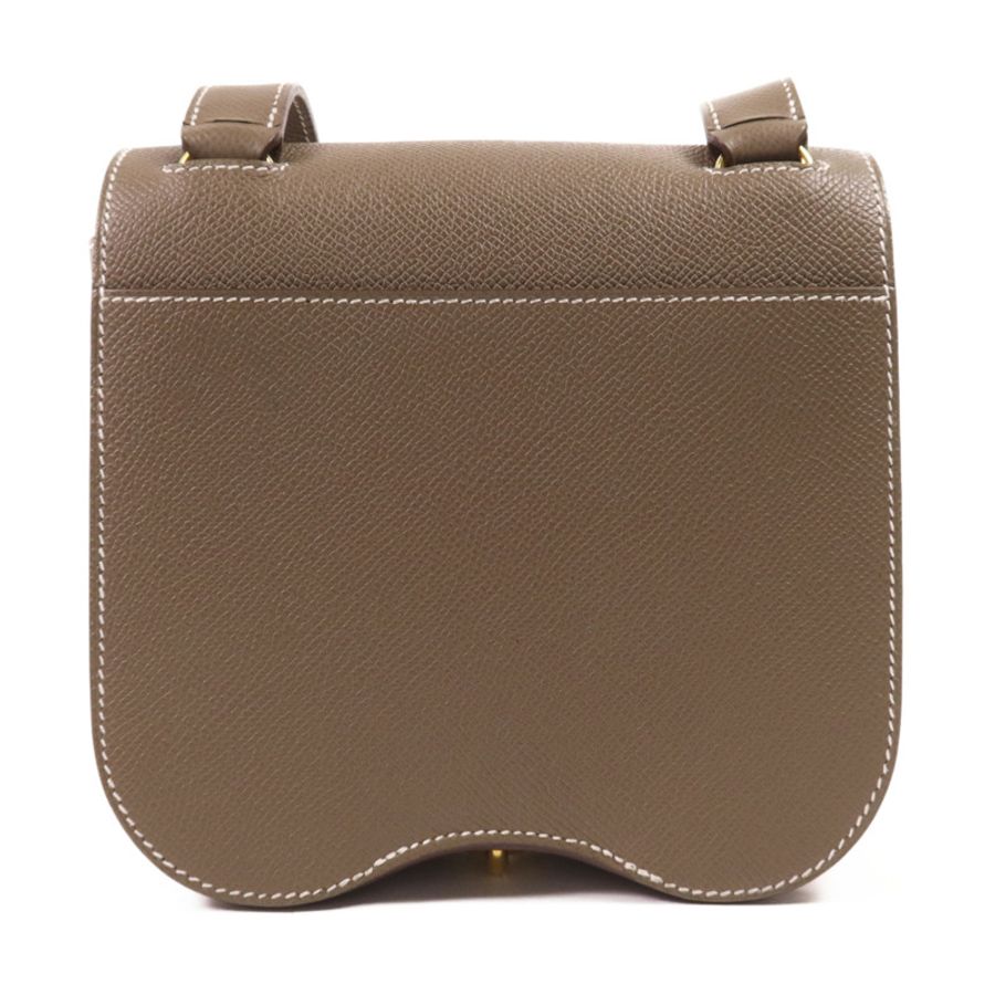 HERMES Epsom皮革Della Cavalleria Mini金扣肩背袋Etoupe-1