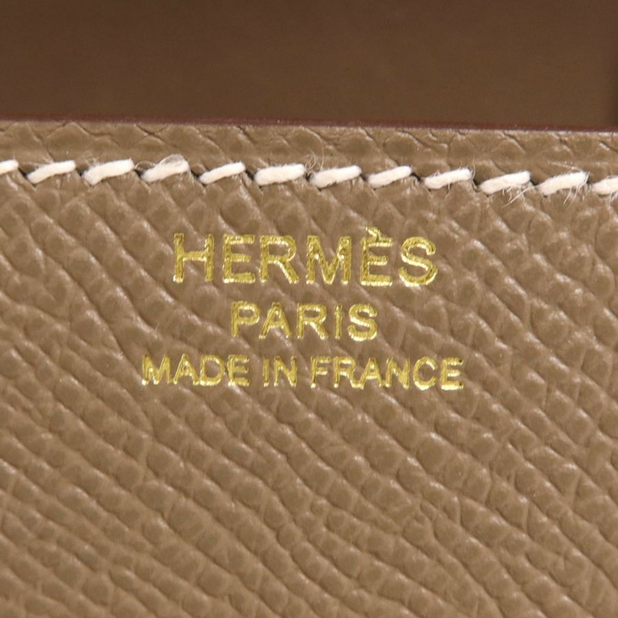 HERMES Epsom皮革Della Cavalleria Mini金扣肩背袋Etoupe-5