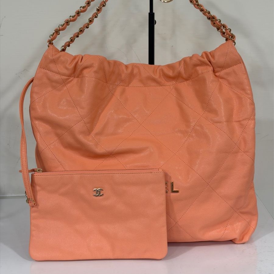 #荔枝皮 #新款粉色 #全配 香奈兒23C 22bag垃圾袋小號-6
