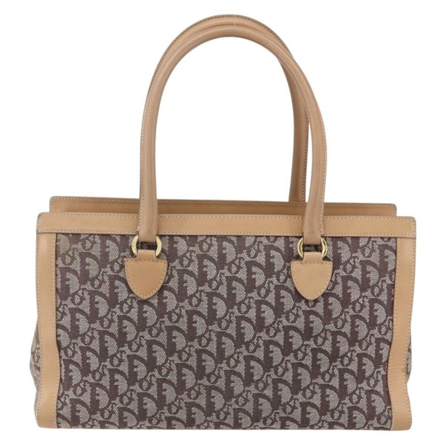 【日本直送】Christian Dior Trotter帆布手提包 棕色金色 正品 153990-1