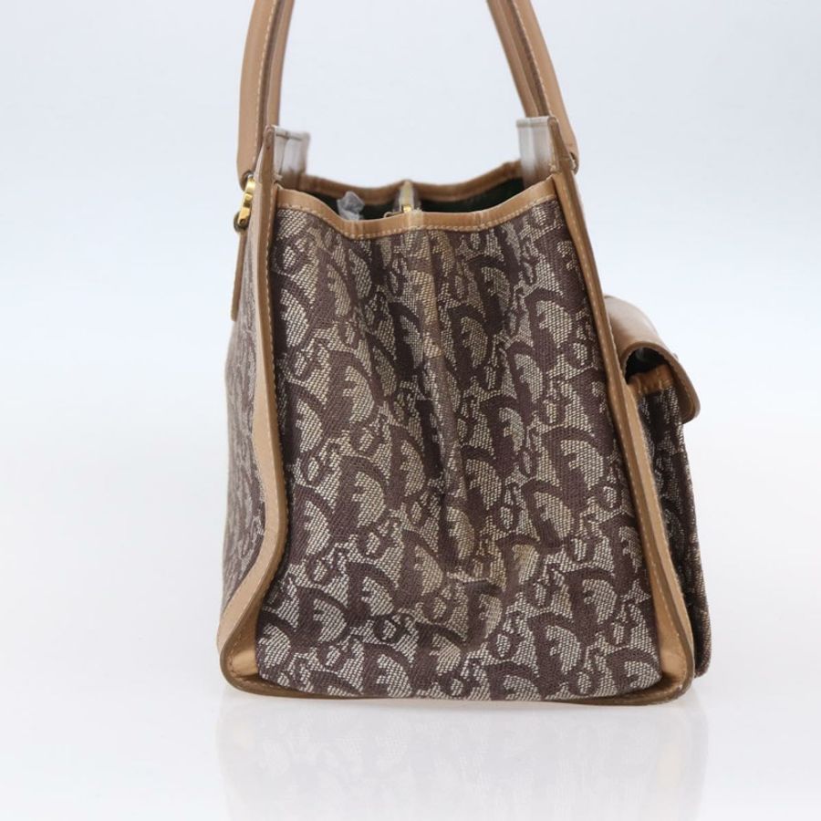 【日本直送】Christian Dior Trotter帆布手提包 棕色金色 正品 153990-2