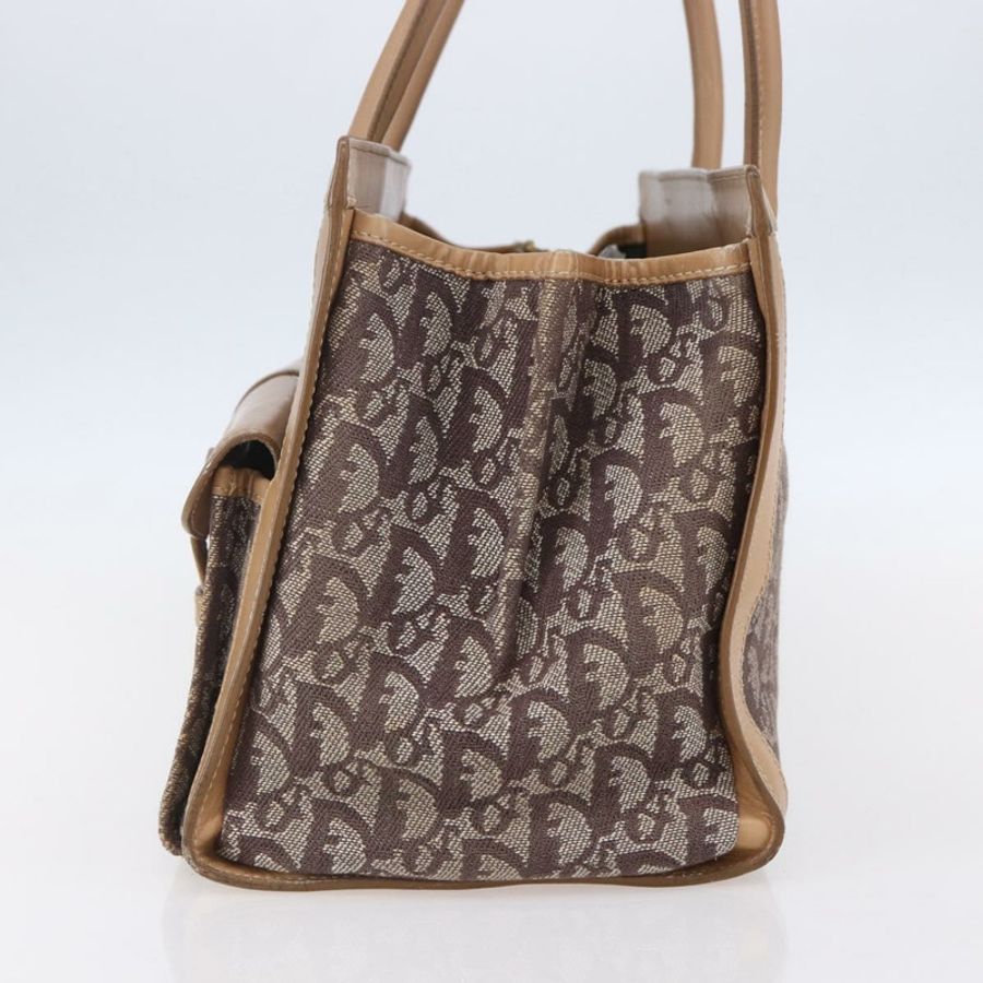 【日本直送】Christian Dior Trotter帆布手提包 棕色金色 正品 153990-3