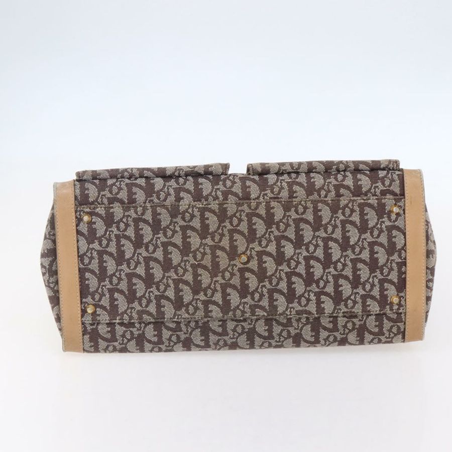 【日本直送】Christian Dior Trotter帆布手提包 棕色金色 正品 153990-4