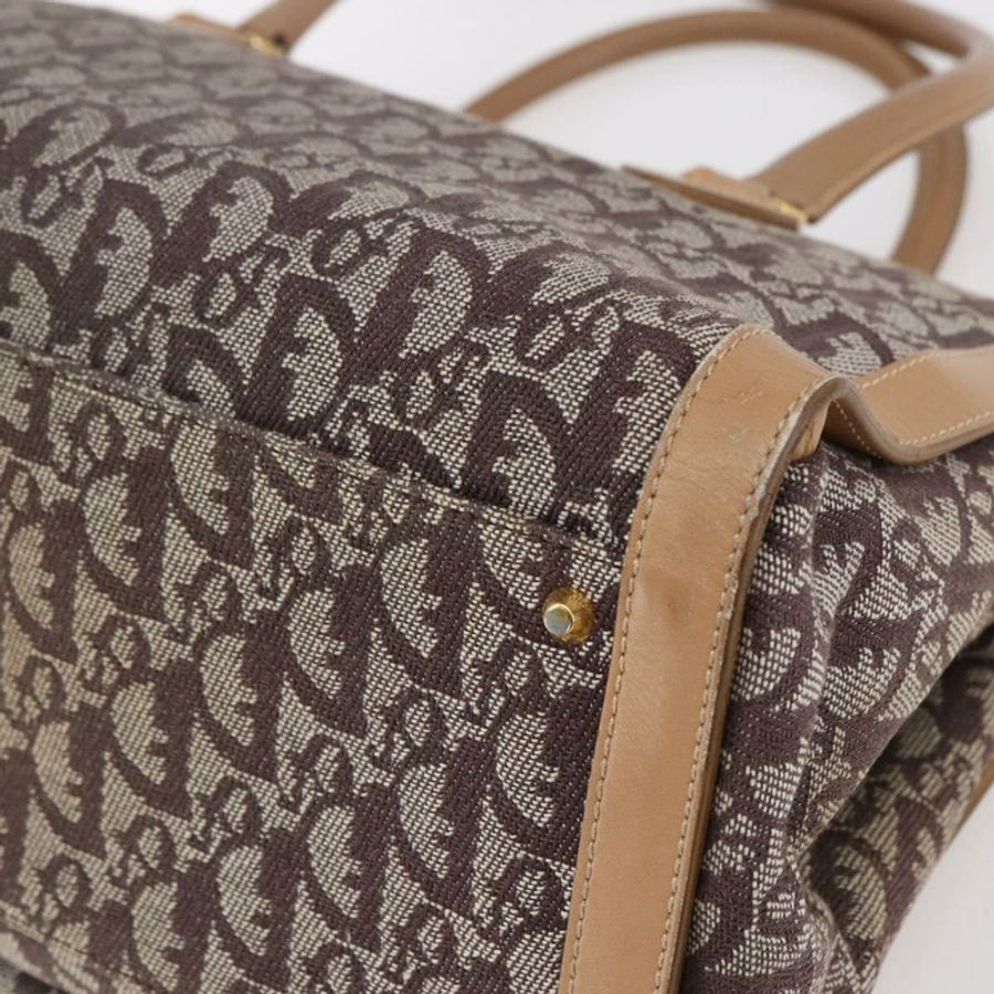 【日本直送】Christian Dior Trotter帆布手提包 棕色金色 正品 153990-14