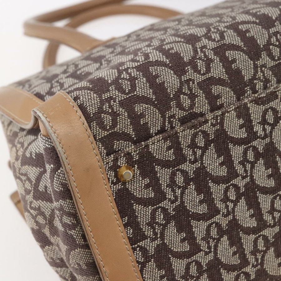 【日本直送】Christian Dior Trotter帆布手提包 棕色金色 正品 153990-15