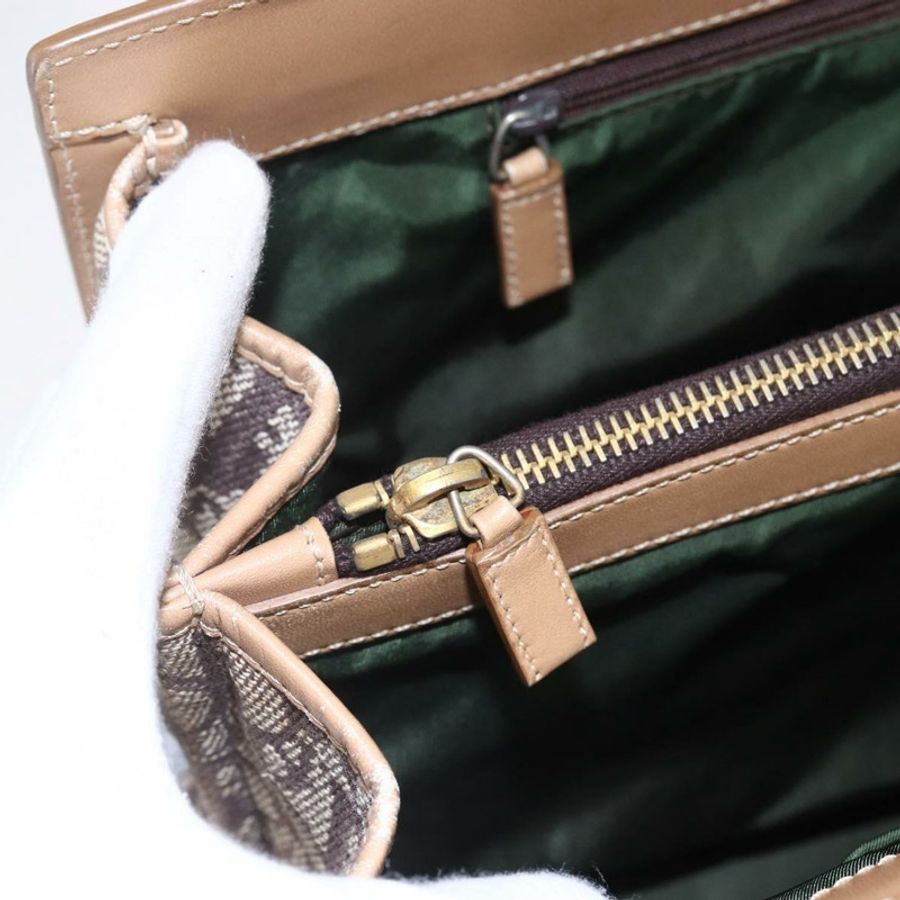 【日本直送】Christian Dior Trotter帆布手提包 棕色金色 正品 153990-17