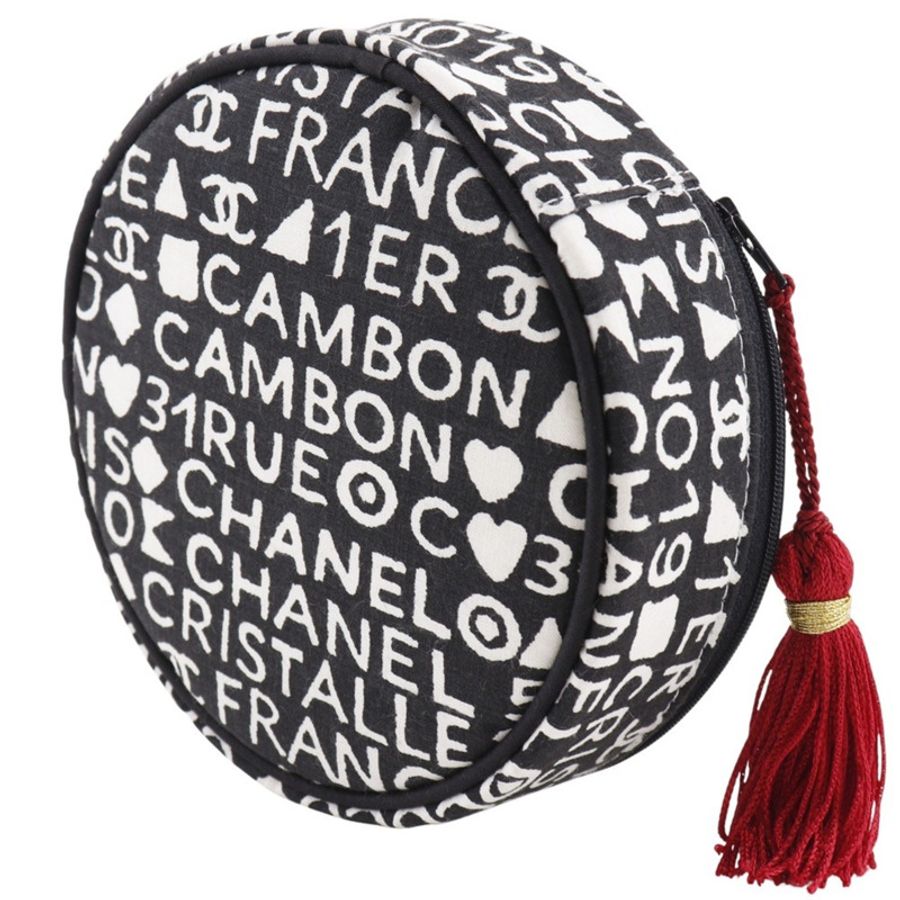 香奈兒 31rue Cambon 化妝包,新穎款,棉質,黑色,拉鍊,女士-1