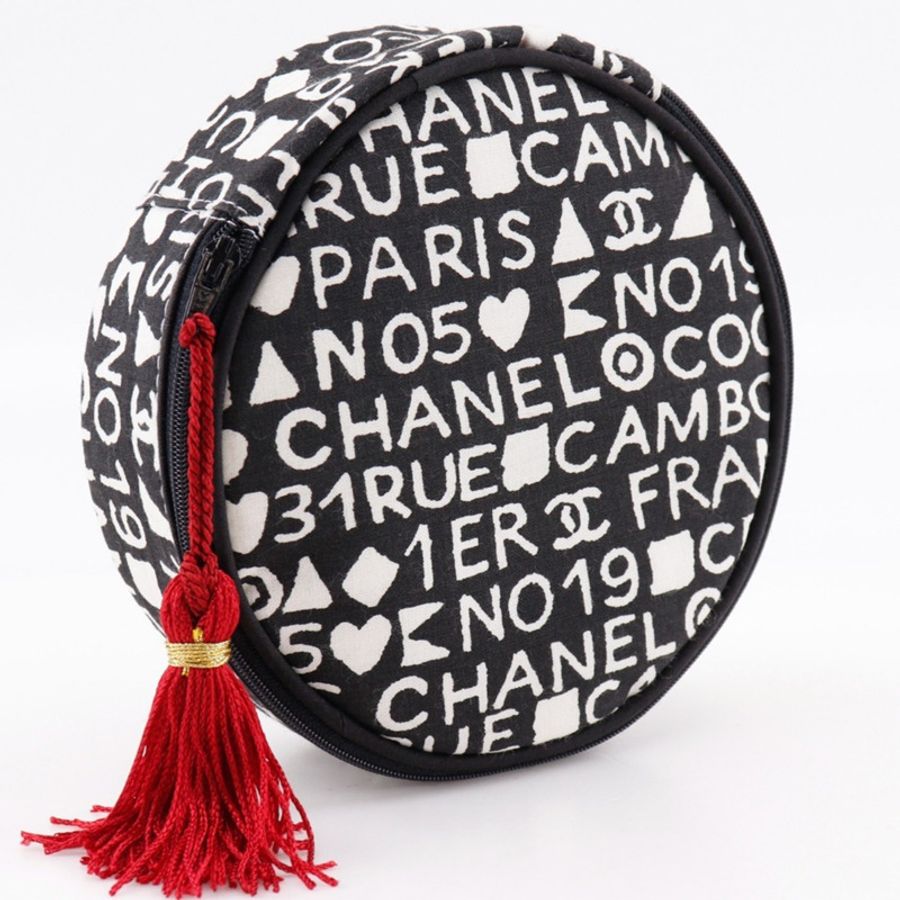 香奈兒 31rue Cambon 化妝包,新穎款,棉質,黑色,拉鍊,女士-2