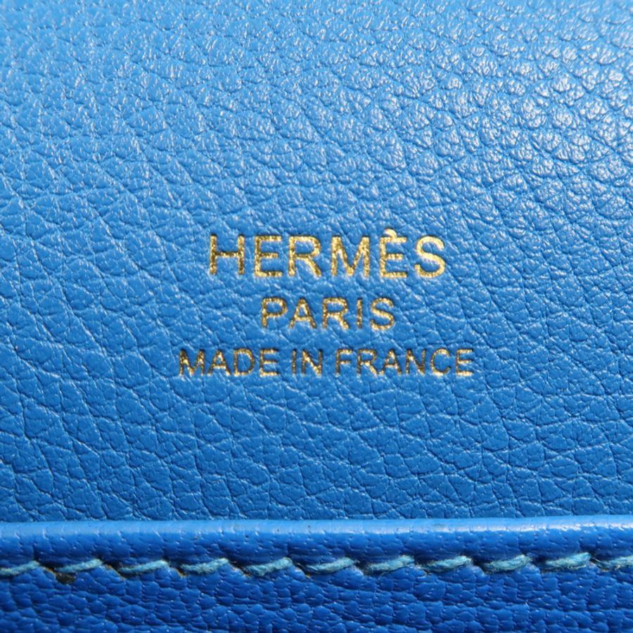 HERMES Evercolor皮革Roulis Mini金扣肩背袋Blue Zanzibar-5