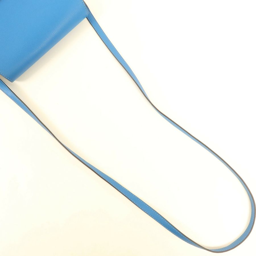 HERMES Evercolor皮革Roulis Mini金扣肩背袋Blue Zanzibar-8