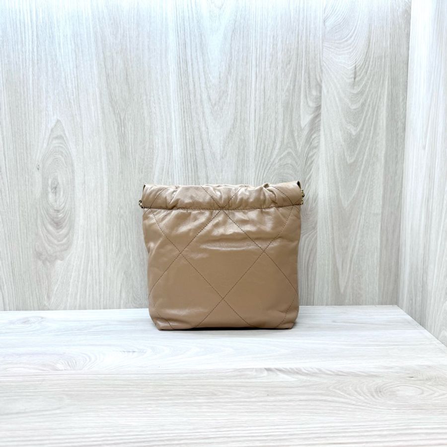 Chanel奶茶油蠟皮mini22bag AS3980-1