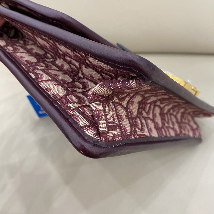 Dior迪奧 蒙田30 酒紅色老花-8