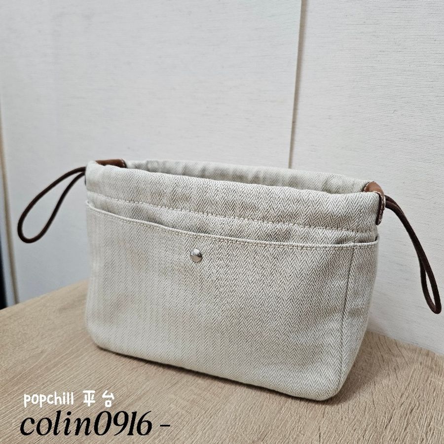 [好物出清❣️] Hermes 米白帆布Fourbi20收納化妝包-0