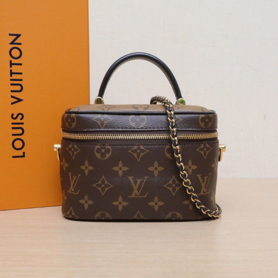 LOUIS VUITTON Vanity化妝包小號19老花PVC金扣2020肩背包-0