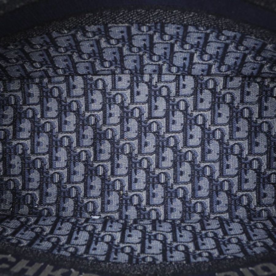 DIOR BookTote中號36藍色帆布2021Oblique印花字母刺繡肩背包-2
