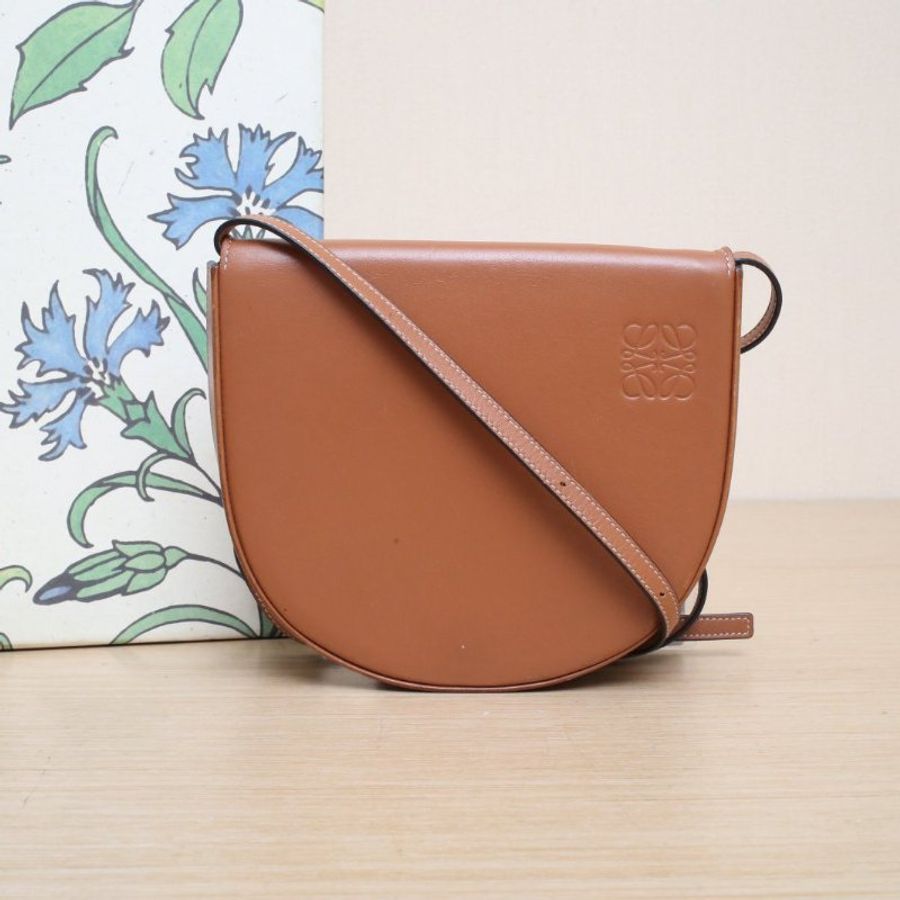 LOEWE HeelBag金棕色牛皮肩背包-0