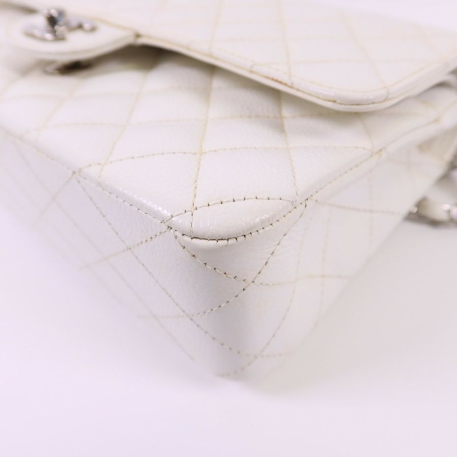 CHANEL 牛皮皮革Classic 25銀扣鏈帶肩背袋-11