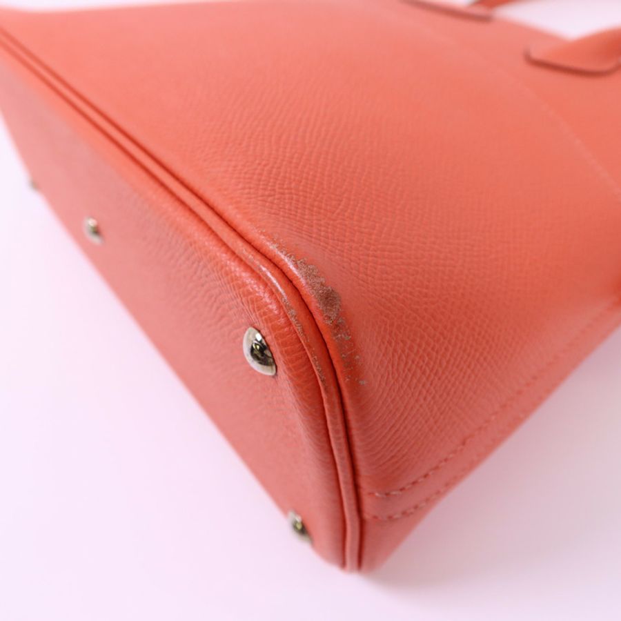 HERMES Epsom皮革Bolide 27銀扣手挽肩背兩用袋Rose Jaipur-10