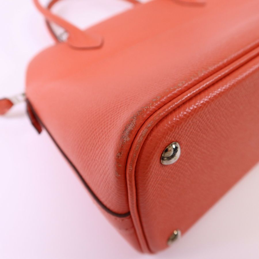 HERMES Epsom皮革Bolide 27銀扣手挽肩背兩用袋Rose Jaipur-13