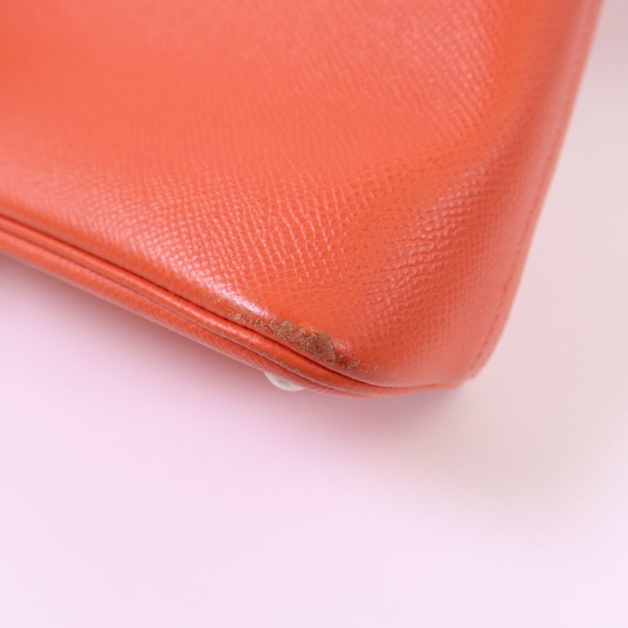 HERMES Epsom皮革Bolide 27銀扣手挽肩背兩用袋Rose Jaipur-16