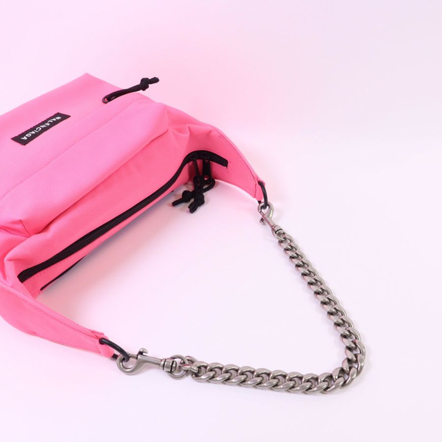 BALENCIAGA 帆布Raver Bag鏈帶肩背袋-4