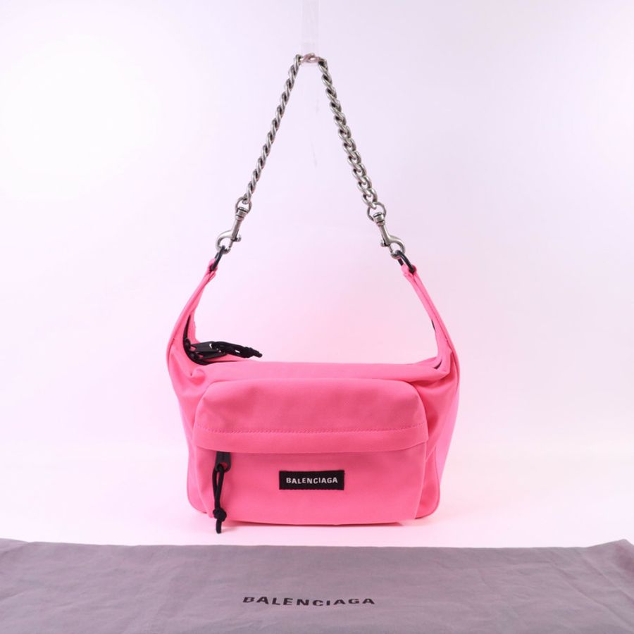 BALENCIAGA 帆布Raver Bag鏈帶肩背袋-14