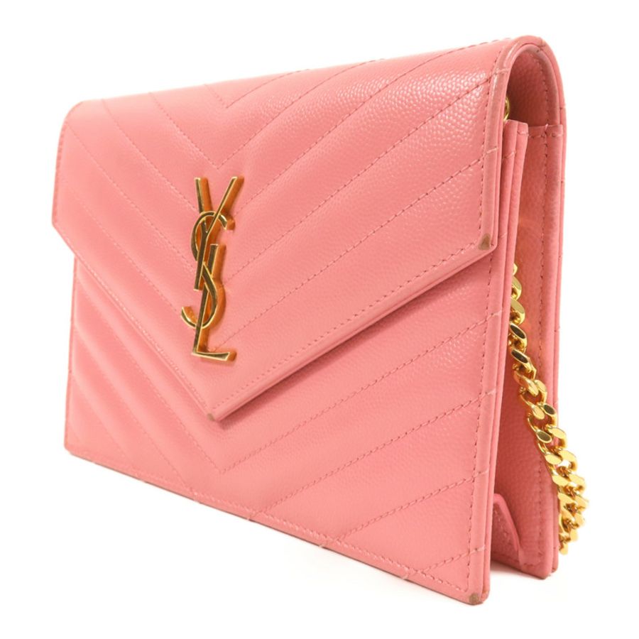 YVES SAINT LAURENT 牛皮皮革WOC金扣肩背袋-2