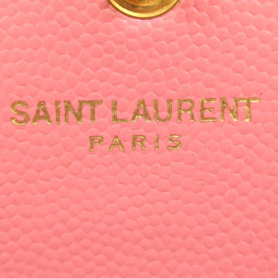 YVES SAINT LAURENT 牛皮皮革WOC金扣肩背袋-5