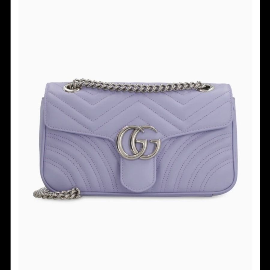 Gucci 新款 GG Marmont Sorbet雪酪粉紫色-1