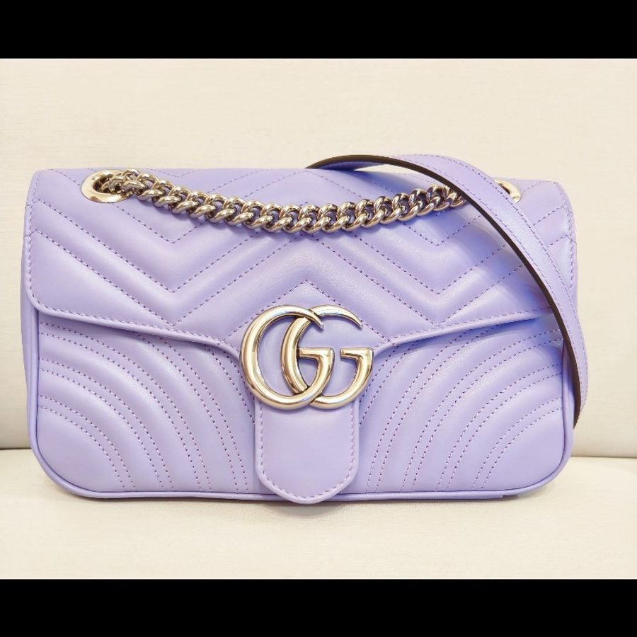 Gucci 新款 GG Marmont Sorbet雪酪粉紫色-7