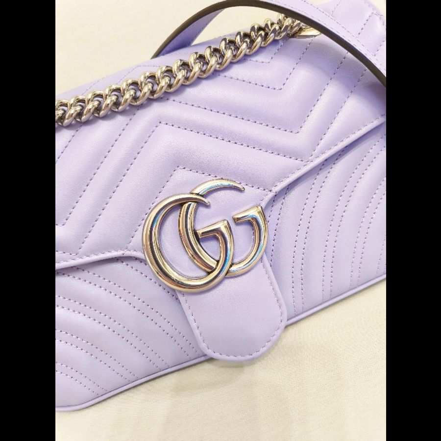 Gucci 新款 GG Marmont Sorbet雪酪粉紫色-8