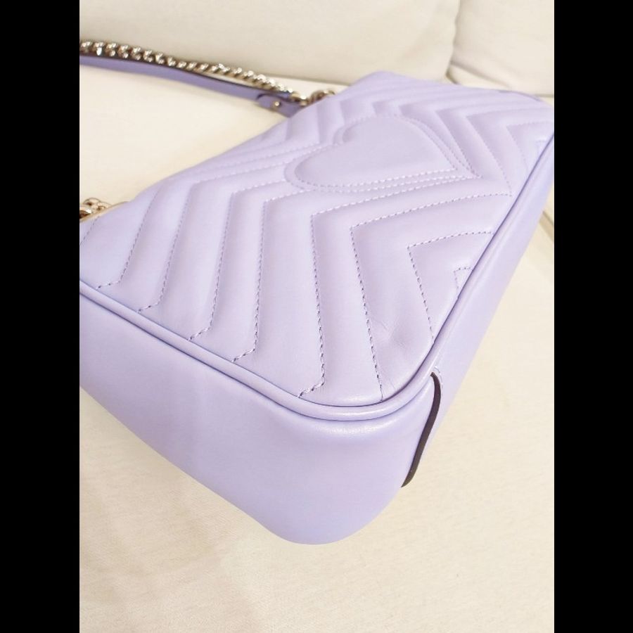 Gucci 新款 GG Marmont Sorbet雪酪粉紫色-14