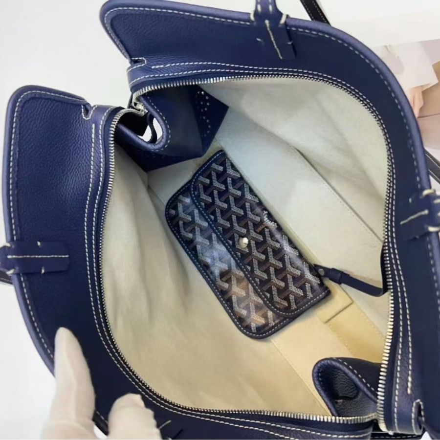 ✨Goyard 海軍藍拉鍊手提包 空間大 時尚好背💙-8