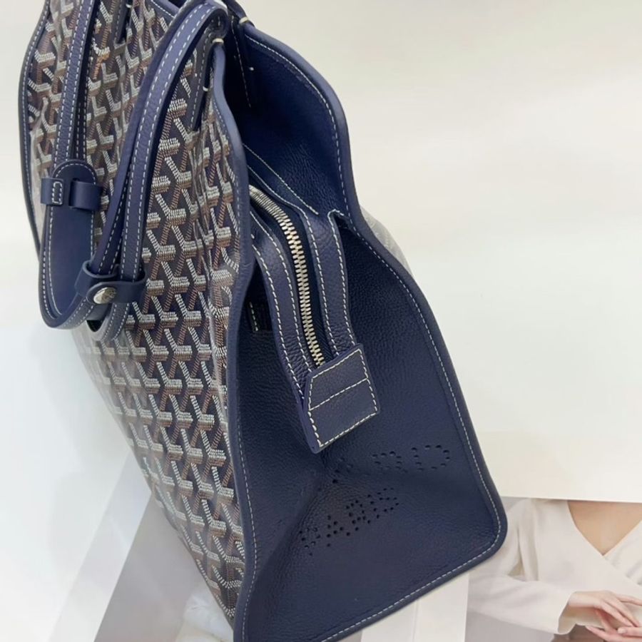 ✨Goyard 海軍藍拉鍊手提包 空間大 時尚好背💙-9