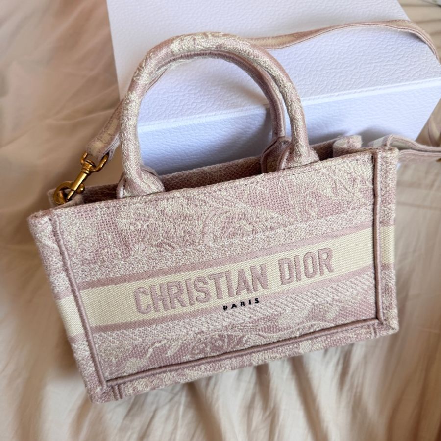 DIOR MINI TOTE新款可側背粉色動物園迪奧迷你托特-0