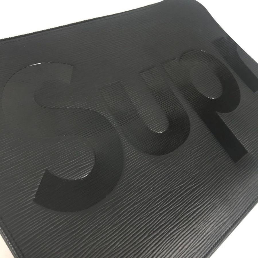 路易威登 M67754 Epi 皮革 Supreme Pochette Jour GM 黑色手拿包,男士,黑色-1