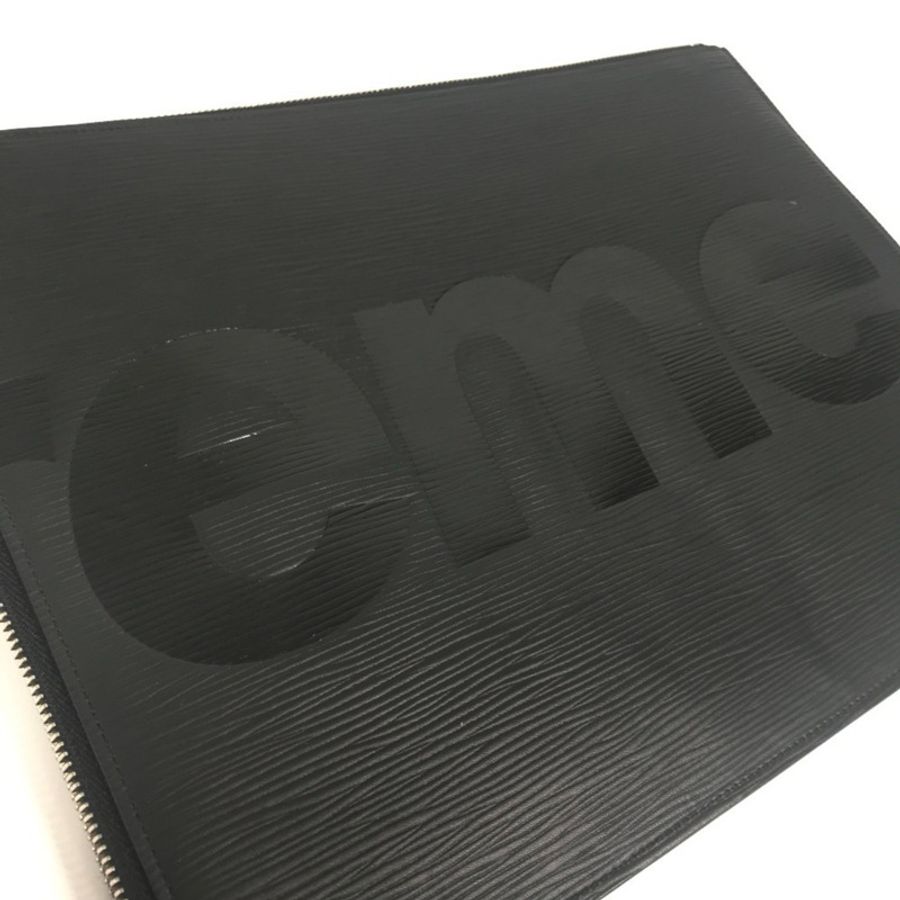 路易威登 M67754 Epi 皮革 Supreme Pochette Jour GM 黑色手拿包,男士,黑色-2
