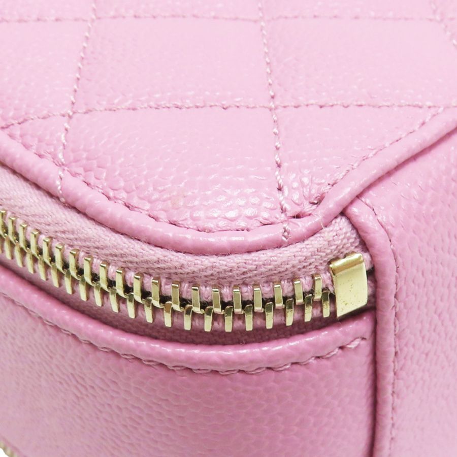 粉紫色 菱格紋 荔枝牛皮Pick Me Up Vanity 手把鍊帶單肩背包金扣【CHANEL 香奈兒】 AS3221-9