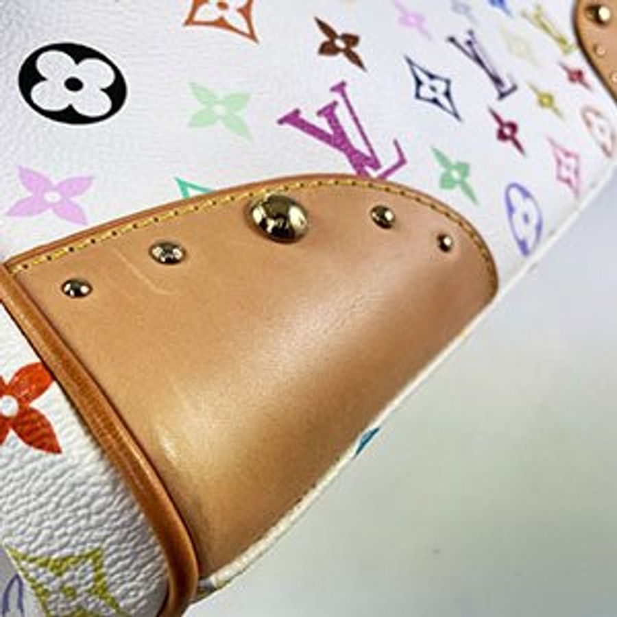 ★已售出★ *奢華大道國際精品*【L3293】LV村上隆白彩BEVERLY金牌肩背包 (MM) M40203-16