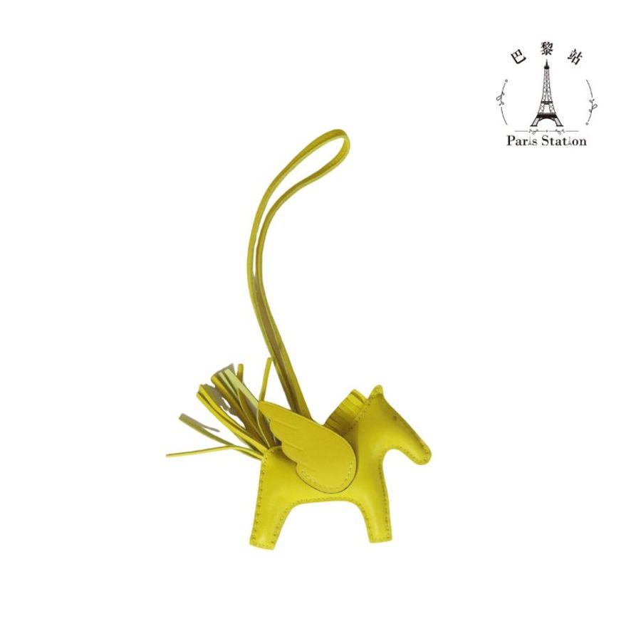 【巴黎站二手名牌專賣店】*全新現貨*HERMES 愛馬仕 真品*K刻 Rodeo Pegasus 檸檬黃色小飛馬吊飾-1