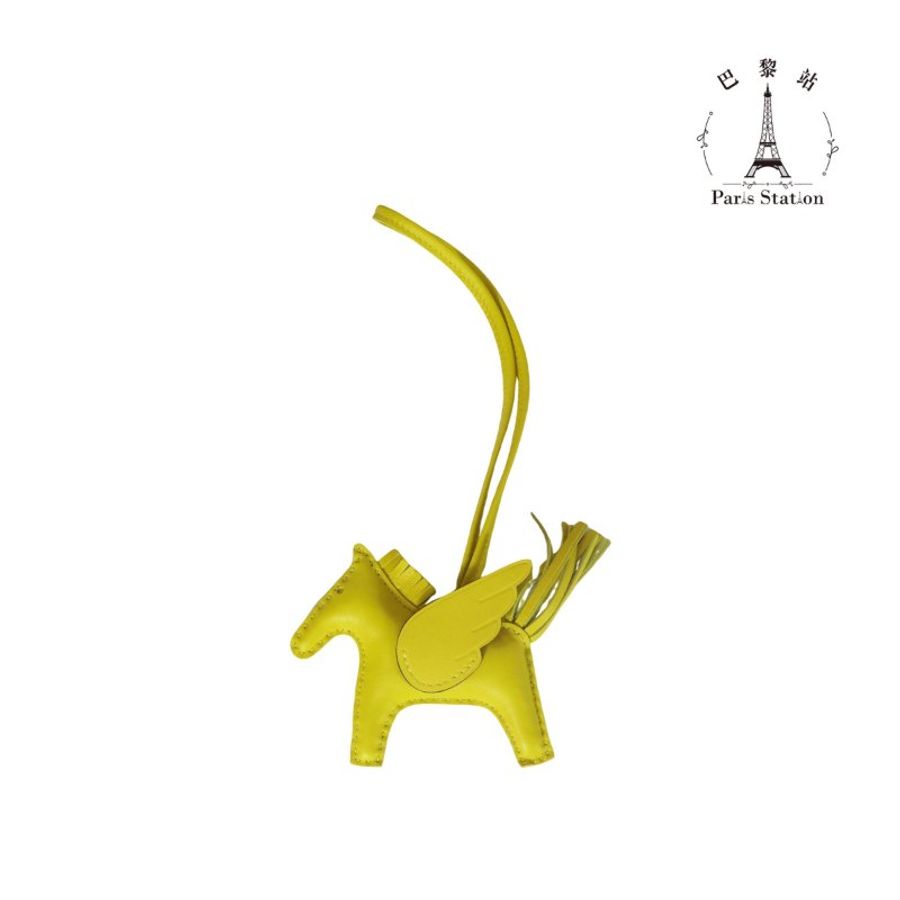 【巴黎站二手名牌專賣店】*全新現貨*HERMES 愛馬仕 真品*K刻 Rodeo Pegasus 檸檬黃色小飛馬吊飾-0